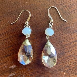 Gold iridescent dangle earrings